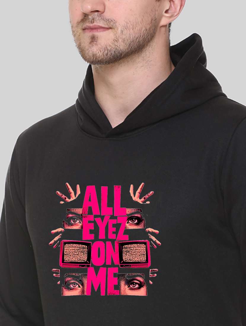 men front print long sleeve regular fit hooded sweatshirt - 22143082 -  Standard Image - 4