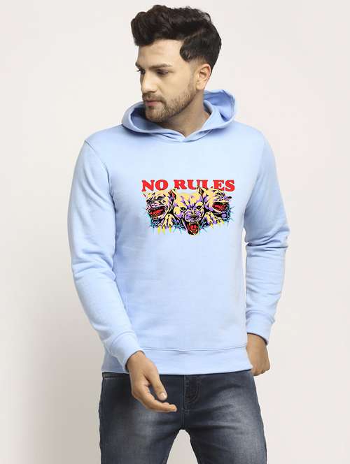 men chest print long sleeve regular fit hooded sweatshirt - 22143089 -  Standard Image - 0