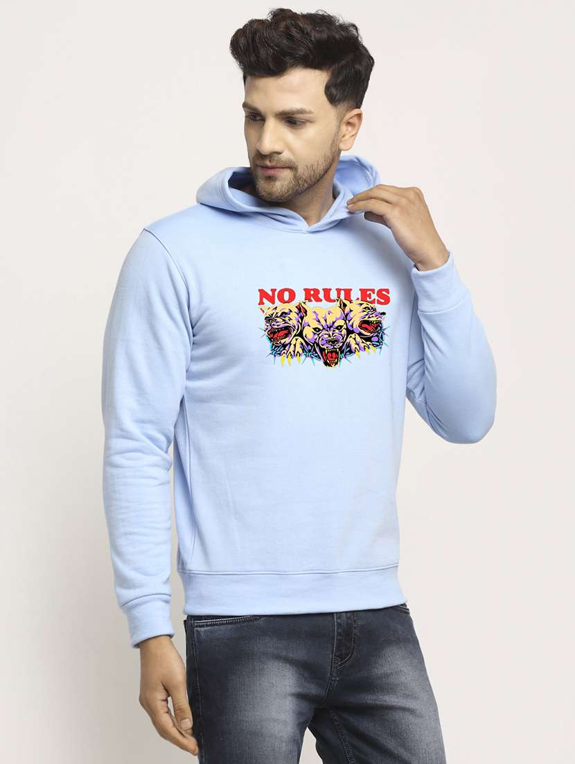 men chest print long sleeve regular fit hooded sweatshirt - 22143089 -  Standard Image - 1