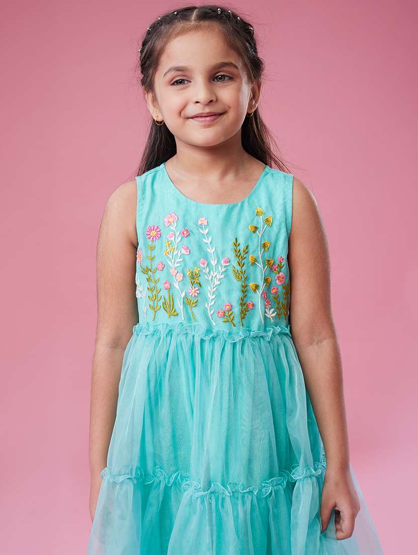girls embroidered sleeveless tiered dress - 22143152 -  Standard Image - 4