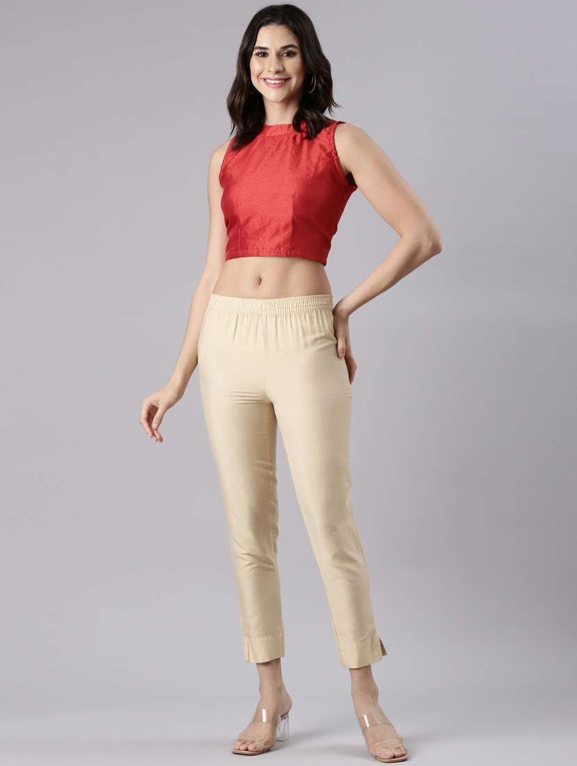women solid sleeveless stitched blouse - 22143216 - Standard Image - 4