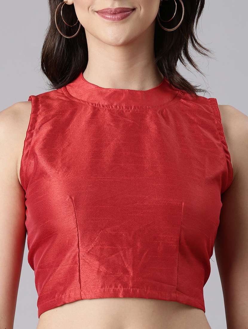 women solid sleeveless stitched blouse - 22143216 - Standard Image - 6