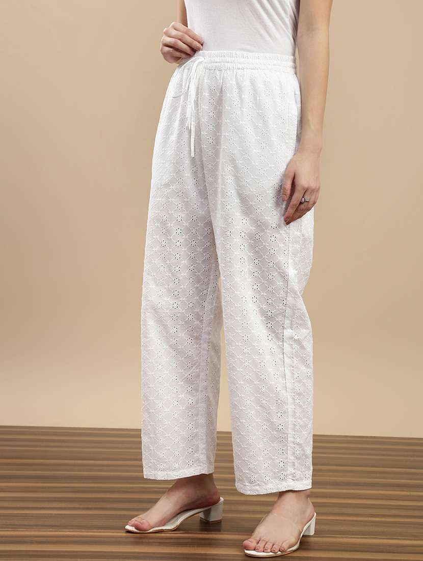 Women Embroidered Mid Rise Straight Palazzo - 22143263 -  Standard Image - 1