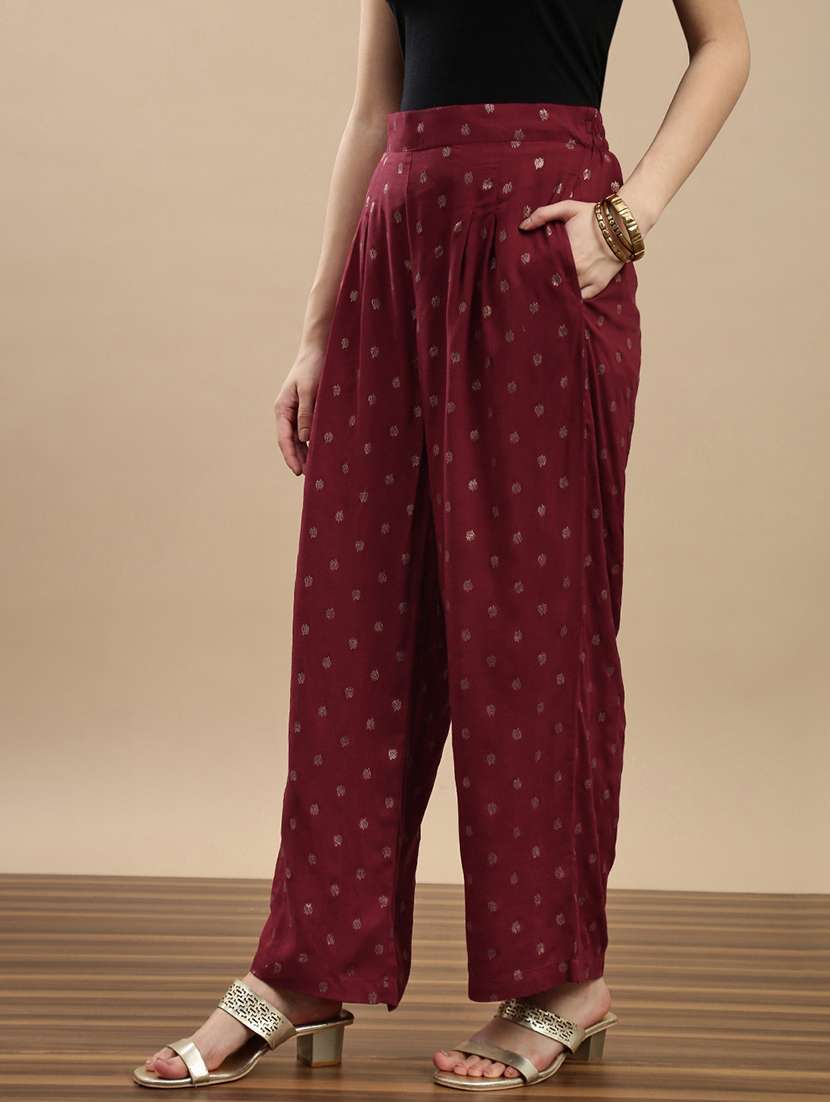 women printed mid rise palazzo - 22143272 -  Standard Image - 1