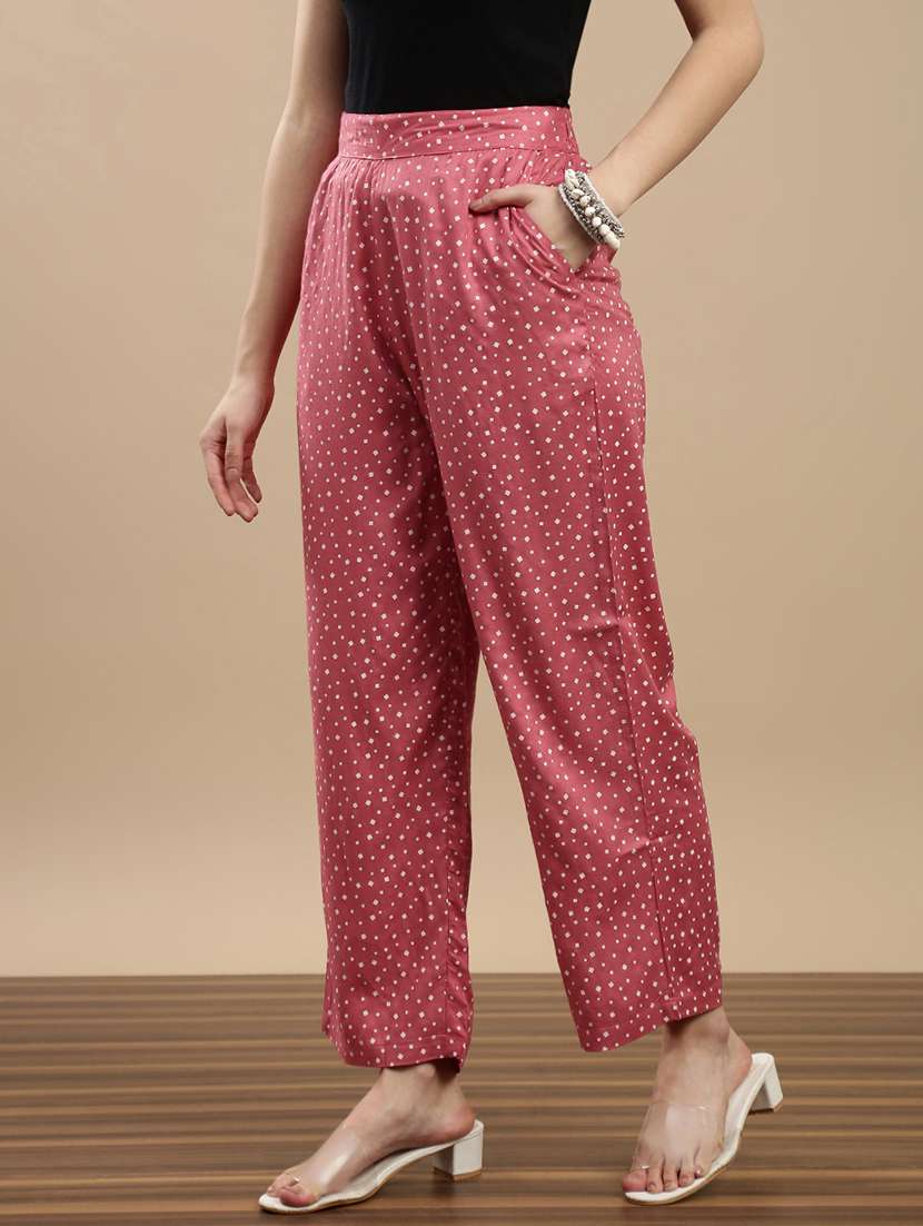 women printed mid rise palazzo - 22143274 - Standard Image - 1