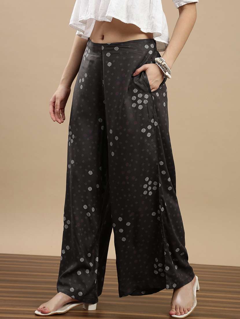 women printed mid rise palazzo - 22143275 - Standard Image - 1