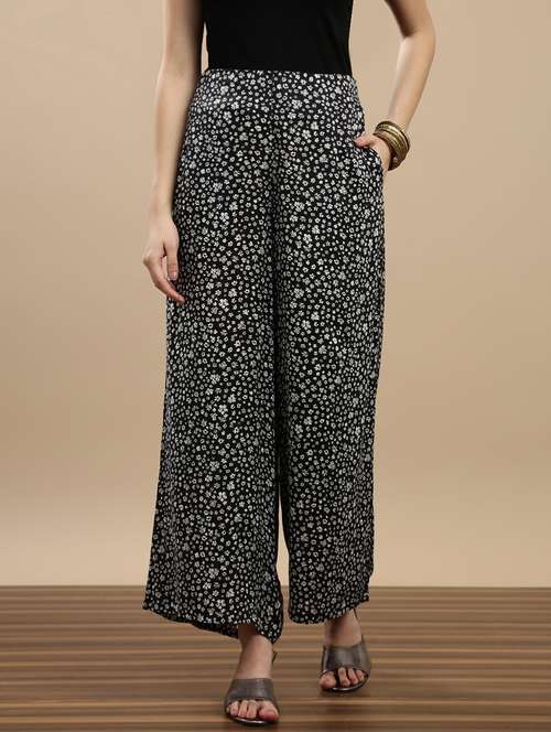 women printed mid rise palazzo - 22143276 - Standard Image - 0