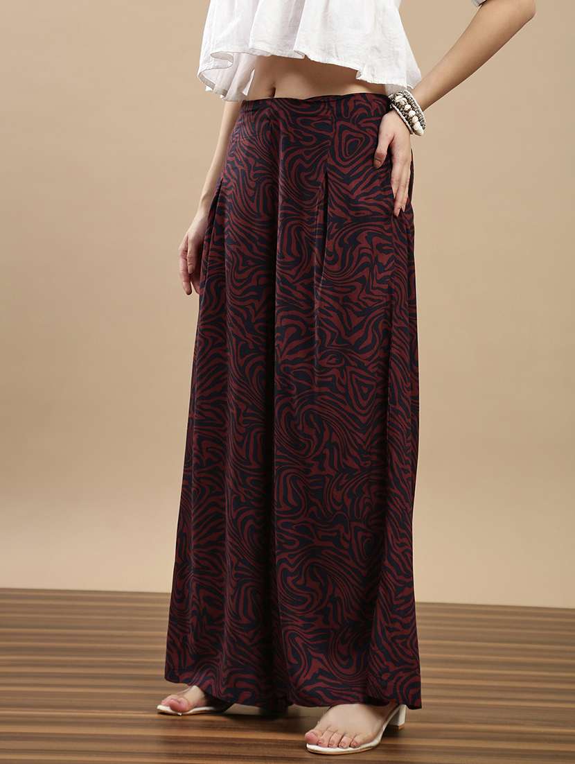 women printed mid rise palazzo - 22143277 -  Standard Image - 1