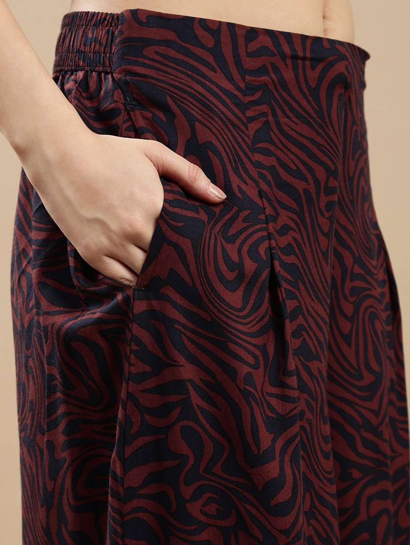 women printed mid rise palazzo - 22143277 -  Standard Image - 4