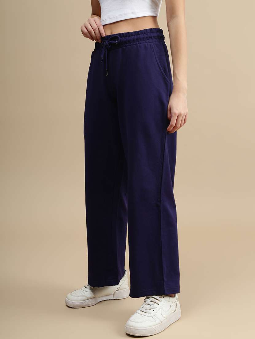 women solid mid rise track pant - 22143410 -  Standard Image - 1