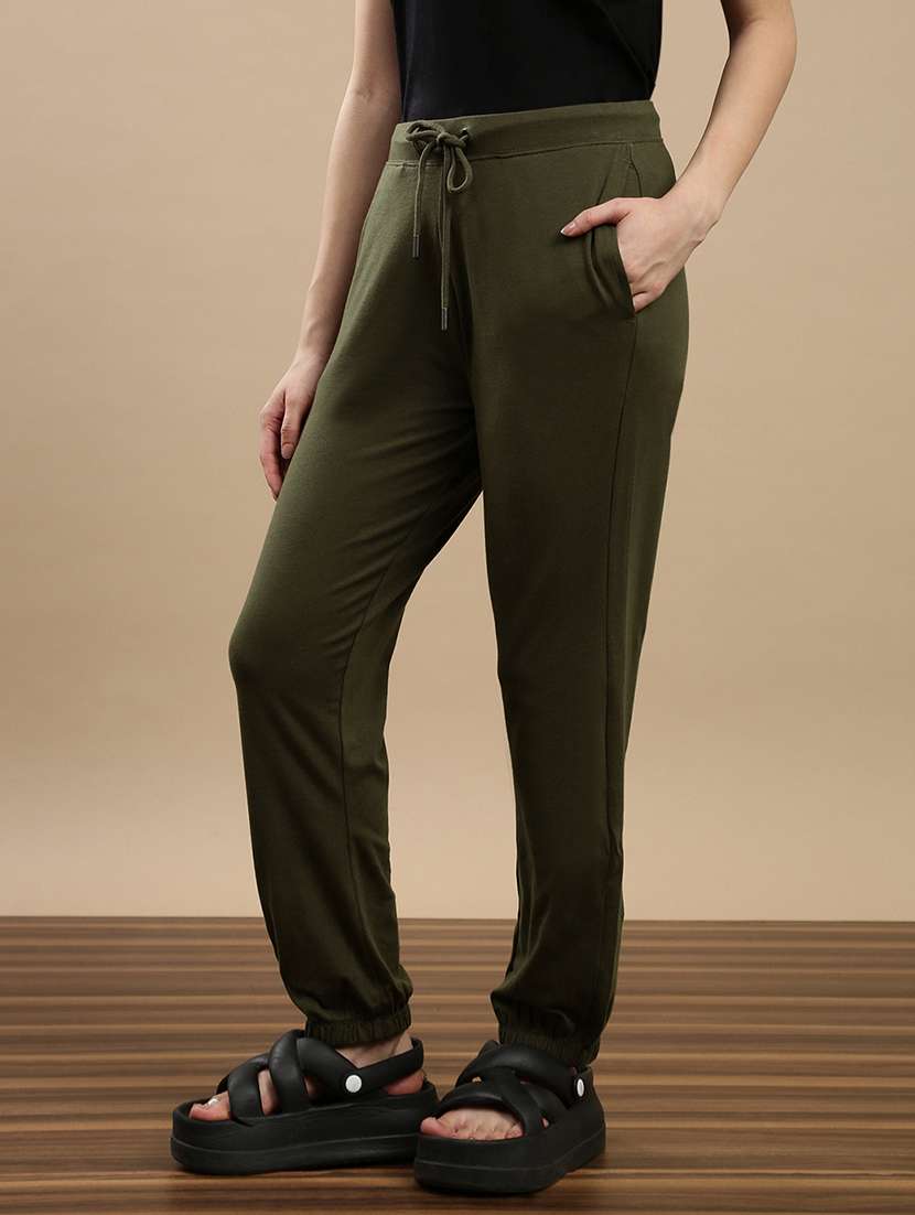 women solid mid rise jogger - 22143414 -  Standard Image - 1