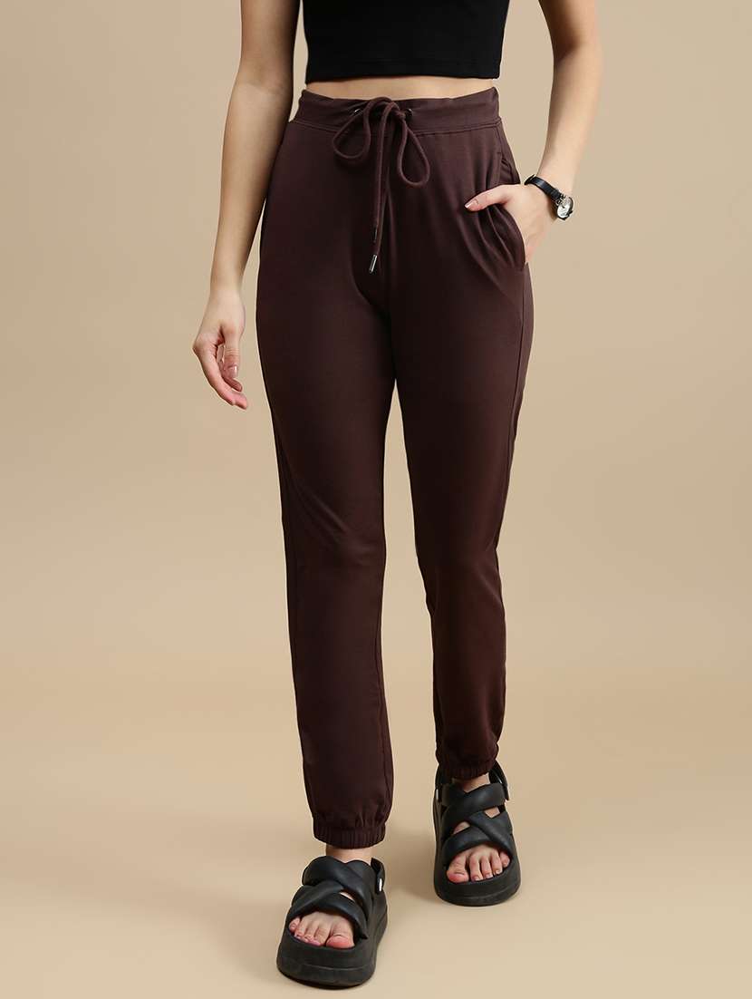 women solid mid rise jogger - 22143415 -  Standard Image - 1