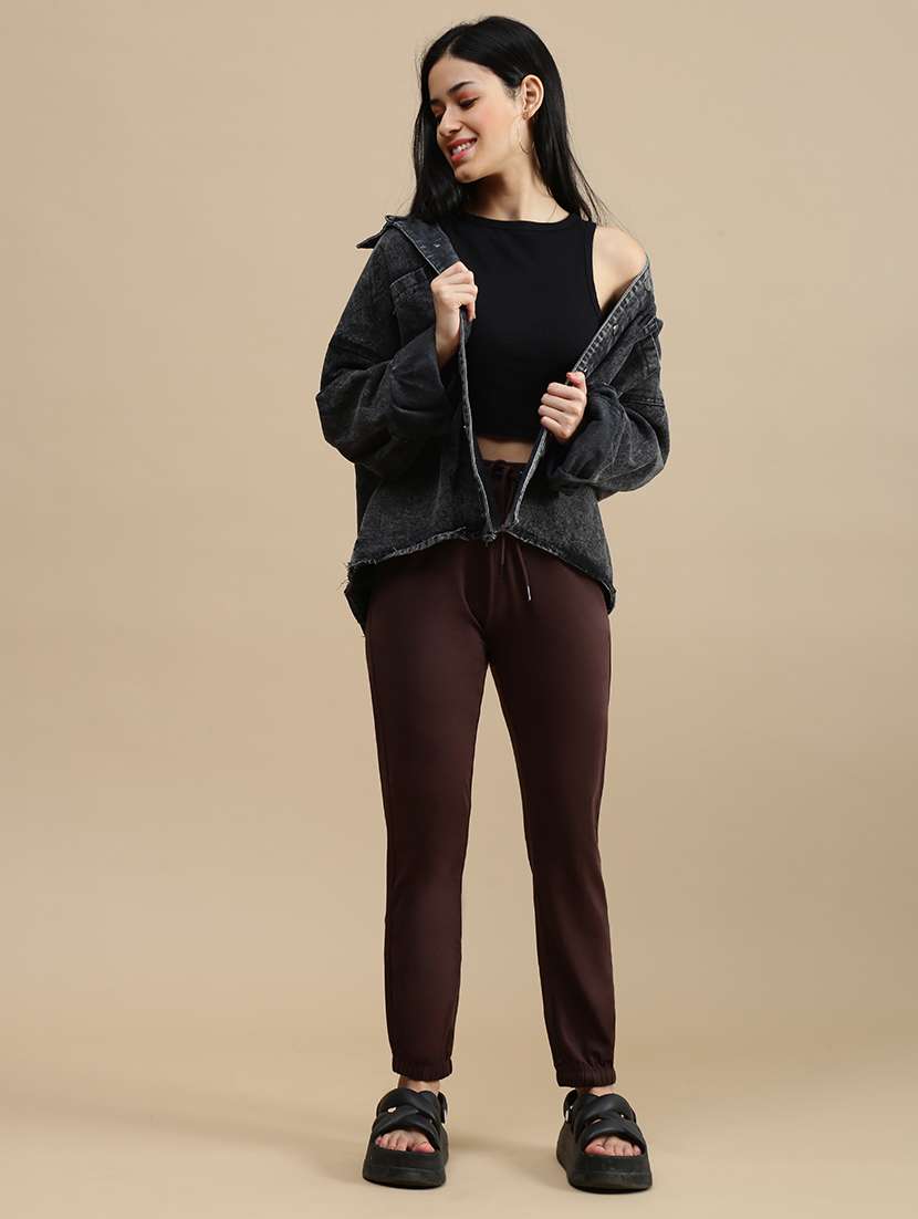 women solid mid rise jogger - 22143415 -  Standard Image - 4