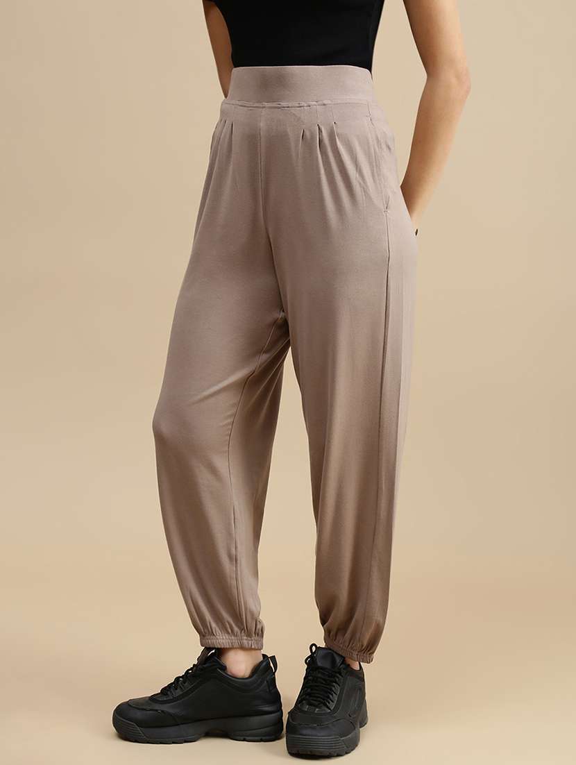 women solid mid rise jogger - 22143416 -  Standard Image - 1