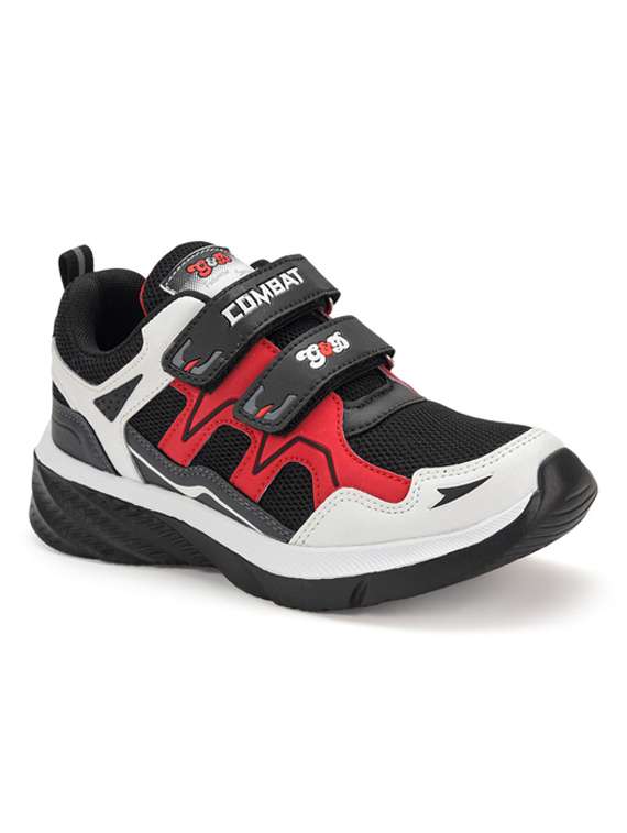 boys black color blocked velcro sneaker - 22143579 -  Standard Image - 1