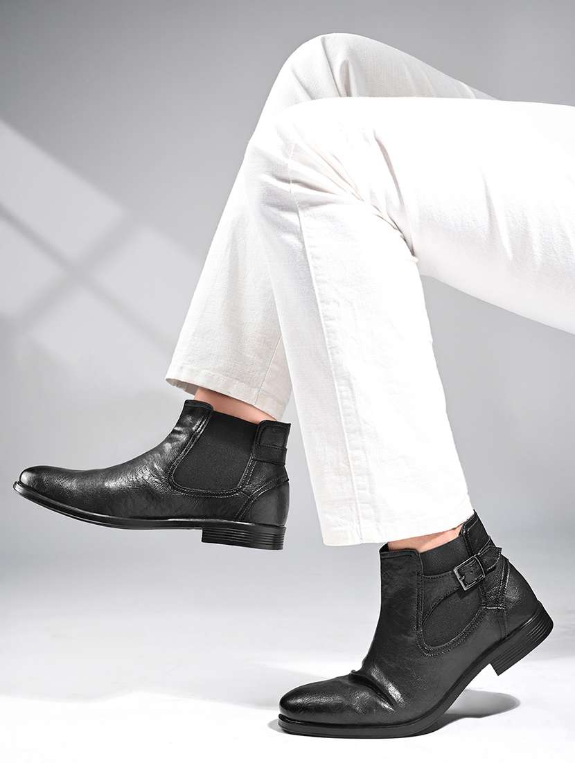 men black slip on boot - 22143585 - Standard Image - 1