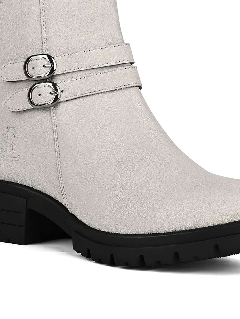 women solid slip on ankle s boot - 22143587 - Standard Image - 4