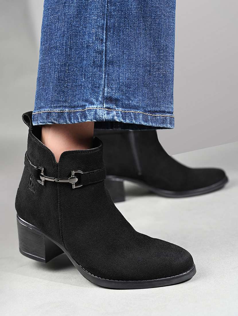 women solid slip on ankle s boot - 22143589 -  Standard Image - 1