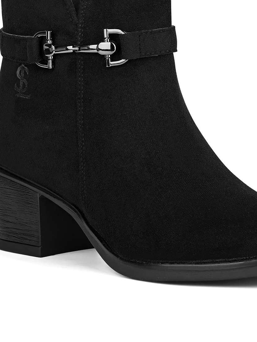 women solid slip on ankle s boot - 22143589 -  Standard Image - 4