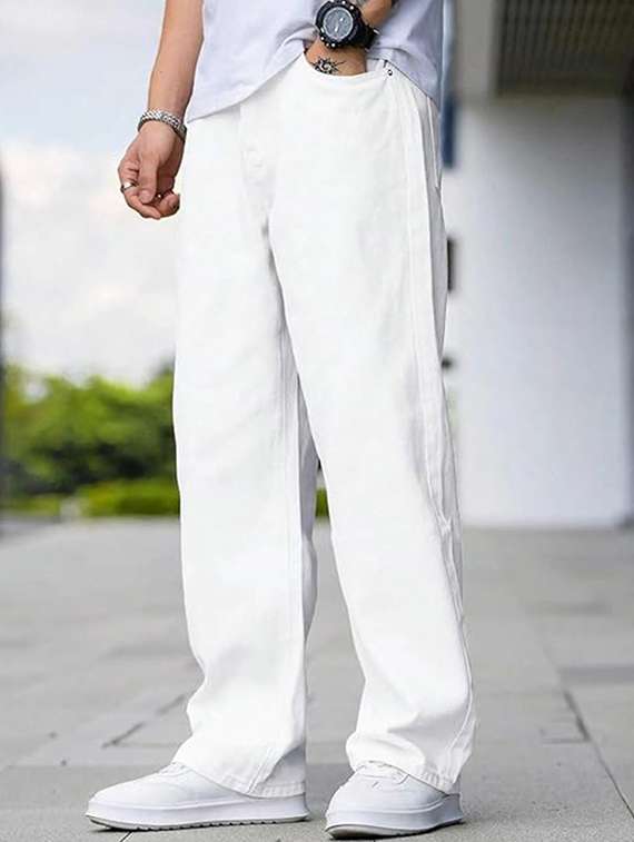 men plain mid rise full length jeans - 22143591 - Standard Image - 1