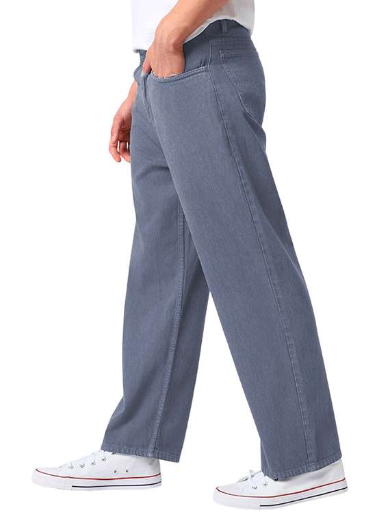 men plain mid rise full length jeans - 22143592 - Standard Image - 1