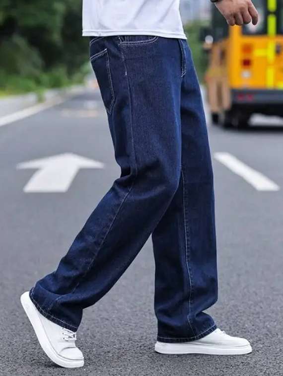 men plain mid rise full length jeans - 22143594 - Standard Image - 1