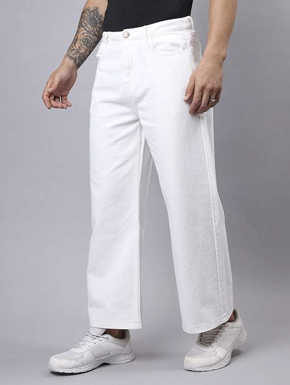 men plain mid rise full length jeans - 22143596 - Standard Image - 1