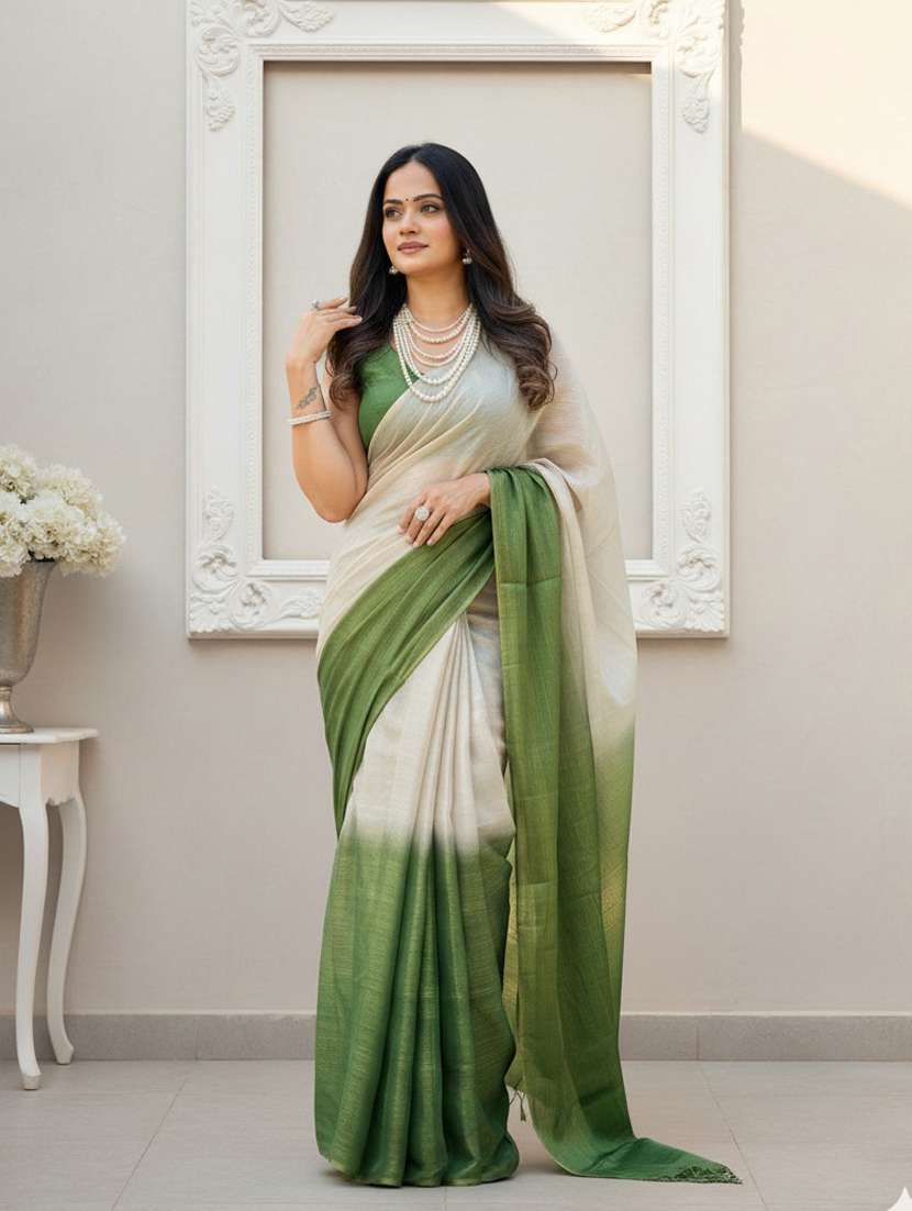 women ombre printed saree with blouse