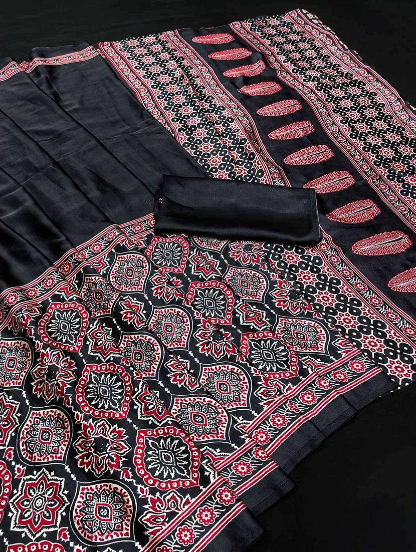 women printed casual wear saree with blouse - 22143627 -  Standard Image - 4