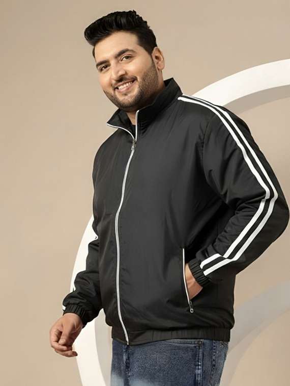 men taped long sleeve windcheater bomber jacket - 22143660 -  Standard Image - 1