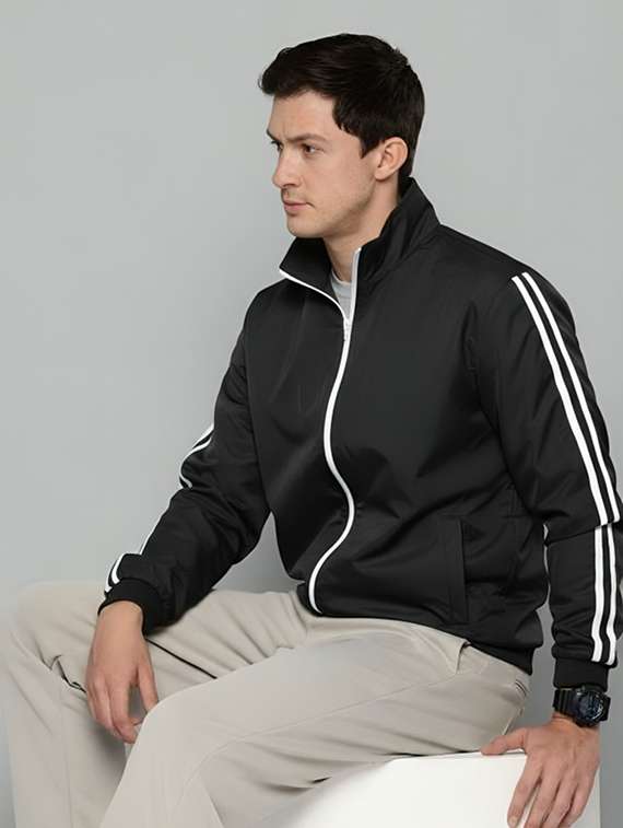 men taped long sleeve lightweight bomber jacket - 22143674 -  Standard Image - 1