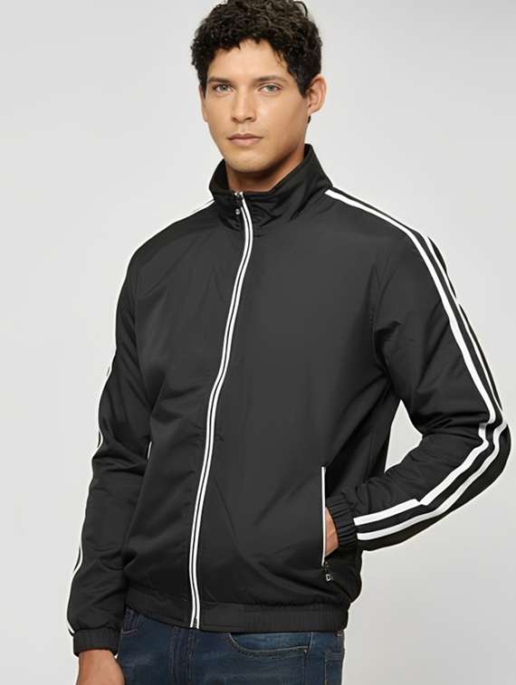 men taped long sleeve lightweight bomber jacket - 22143675 -  Standard Image - 1