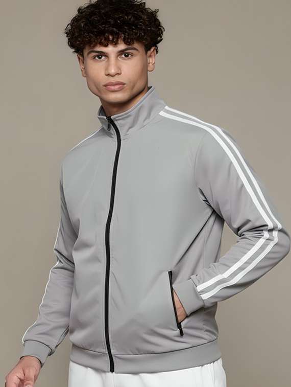 men taped long sleeve lightweight bomber jacket - 22143689 -  Standard Image - 1