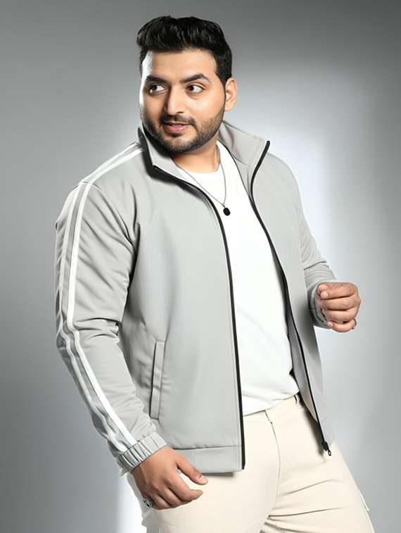 men taped long sleeve lightweight bomber jacket - 22143690 -  Standard Image - 1