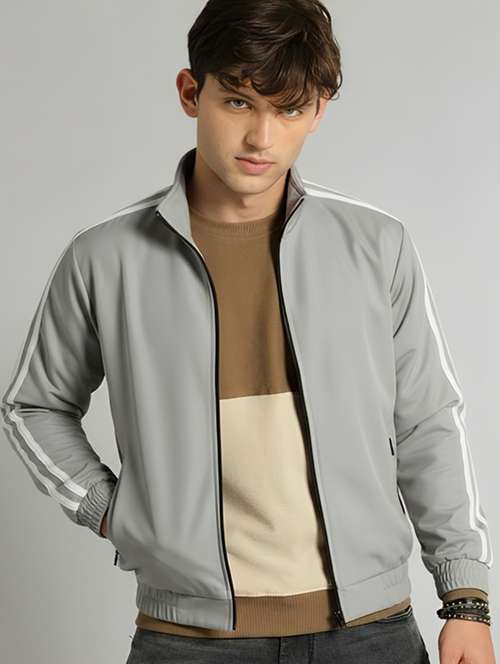 men taped long sleeve lightweight bomber jacket - 22143692 -  Standard Image - 0