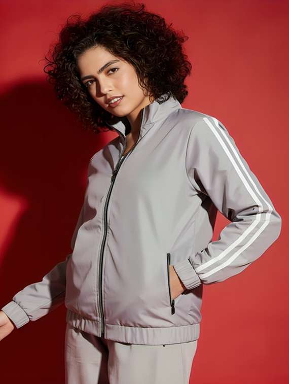 women solid long sleeve windcheater jacket - 22143702 -  Standard Image - 1