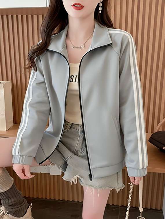 women solid long sleeve jacket - 22143716 -  Standard Image - 1