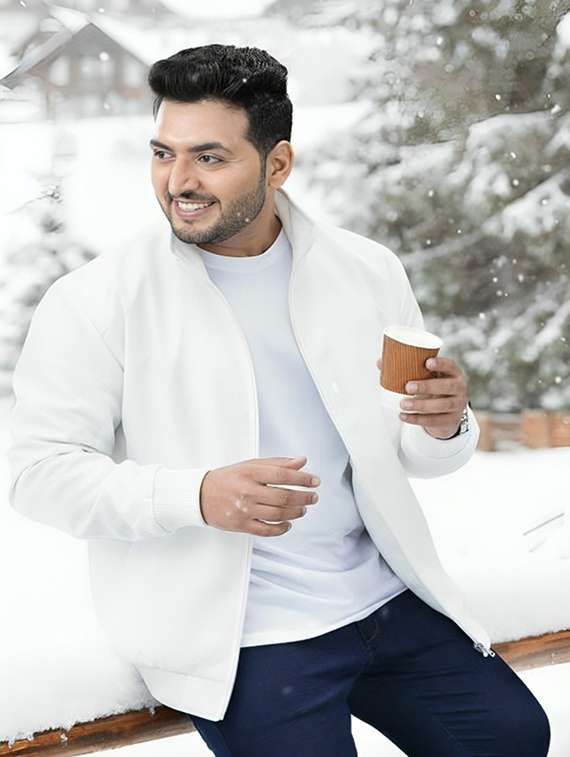 men solid long sleeve lightweight bomber jacket - 22143738 -  Standard Image - 1