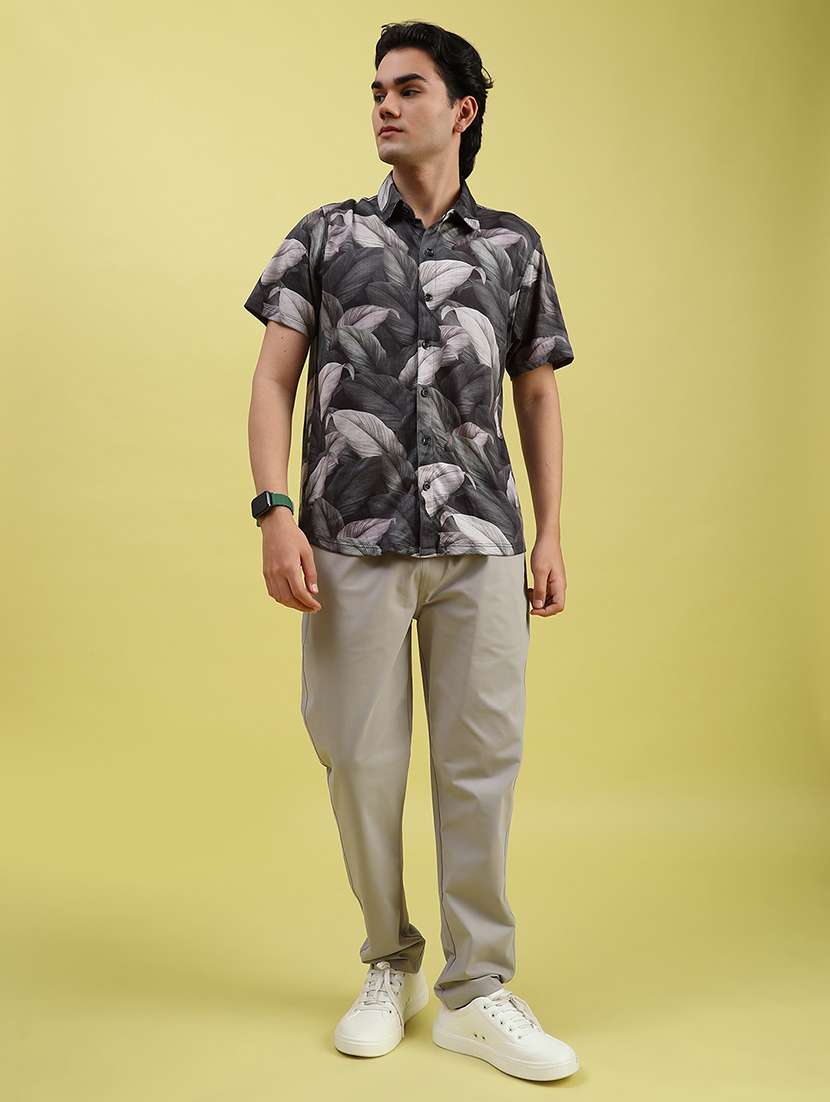 men printed short sleeve regular fit casual shirt - 22143804 -  Standard Image - 4