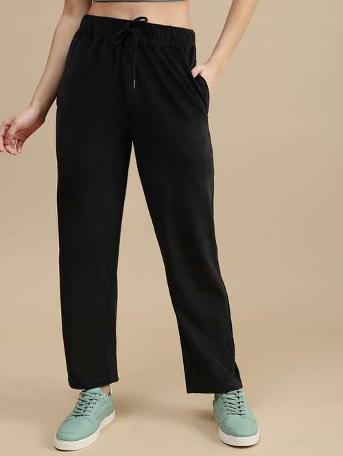 women solid mid rise track pant - 22143806 - Standard Image - 0