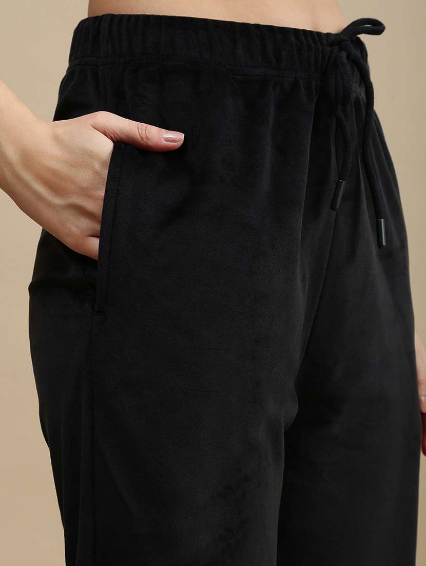 women solid mid rise track pant - 22143806 - Standard Image - 4