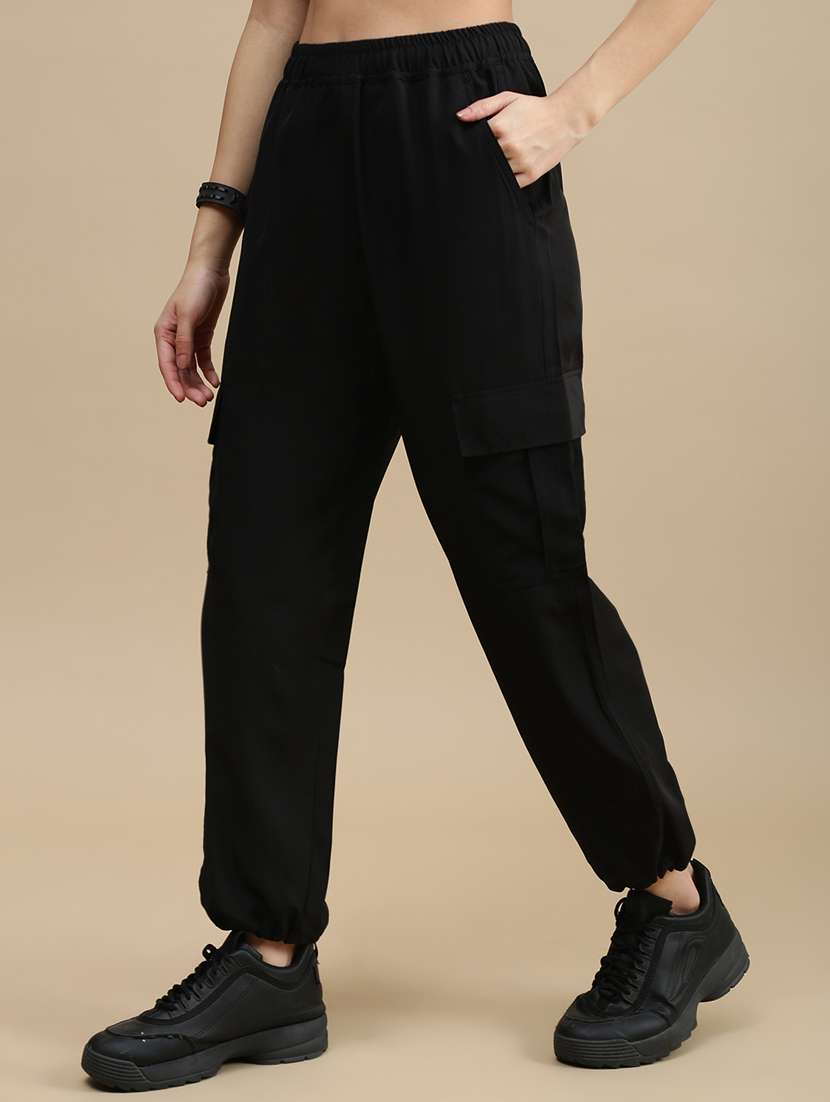 women solid mid rise jogger - 22143808 -  Standard Image - 1