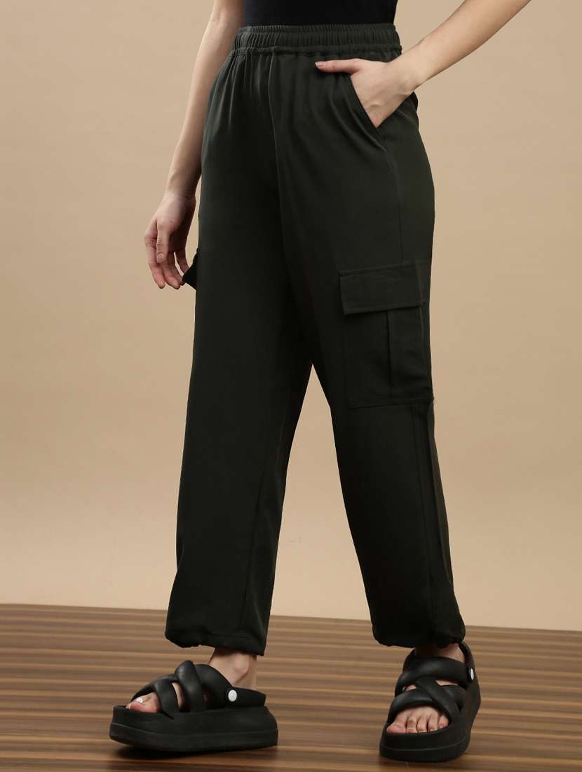 women solid mid rise cargo - 22143809 -  Standard Image - 1