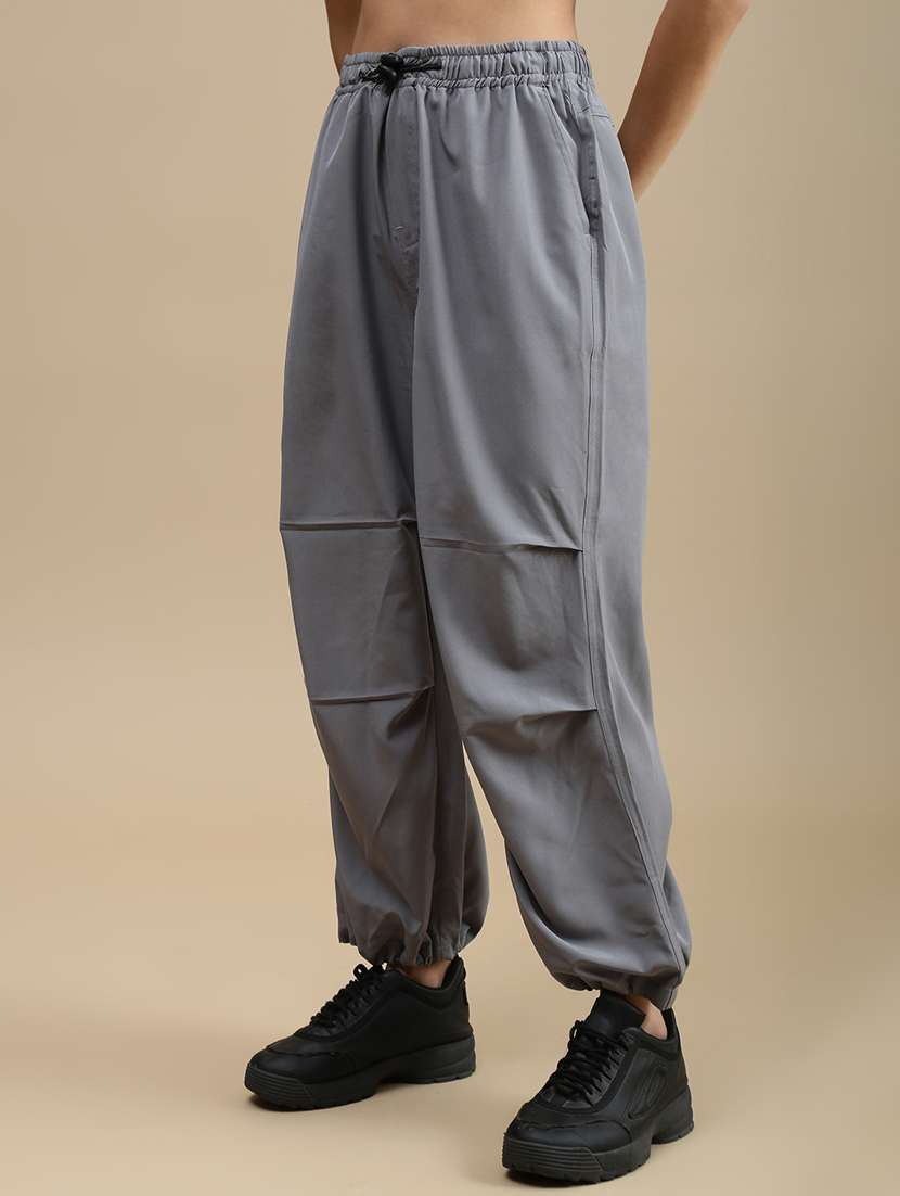 women solid mid rise parachute pant  - 22143811 -  Standard Image - 1