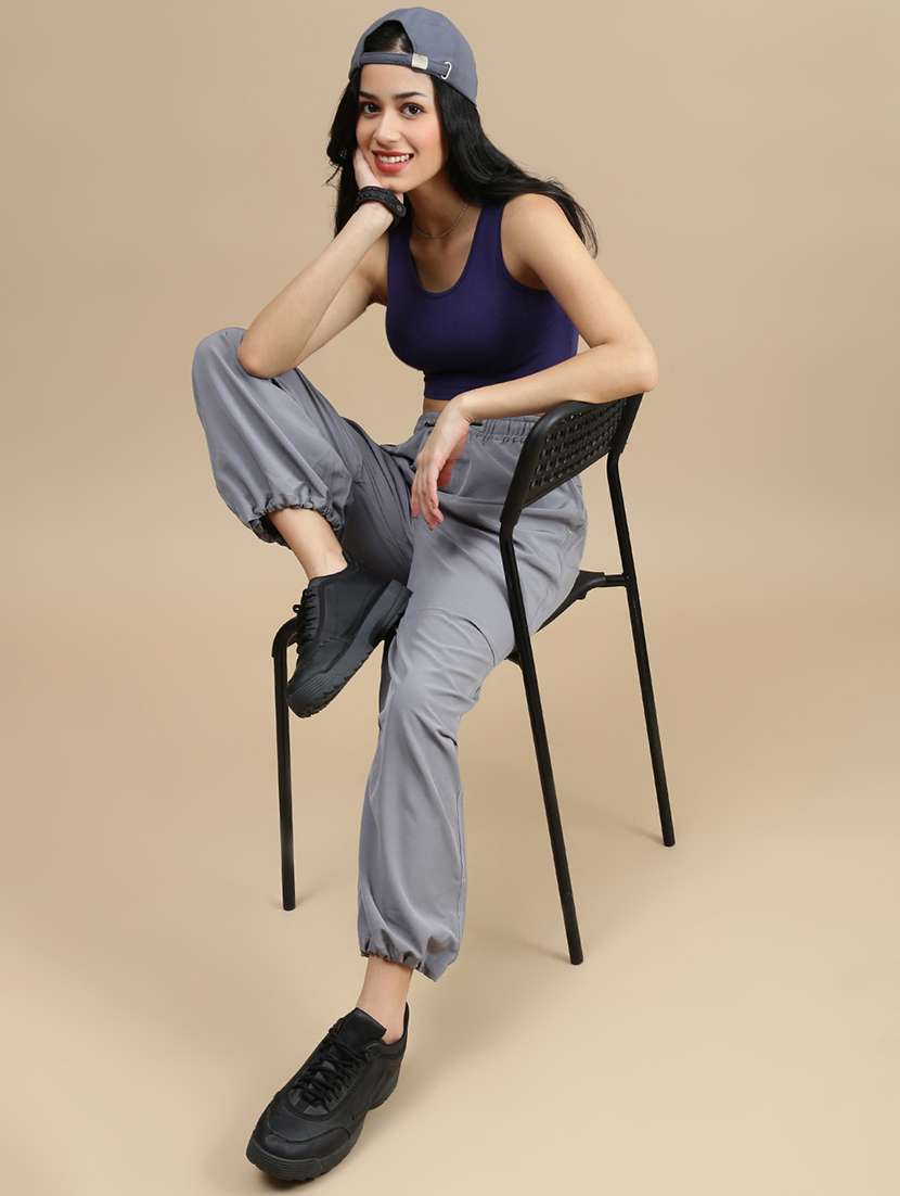 women solid mid rise parachute pant  - 22143811 -  Standard Image - 4