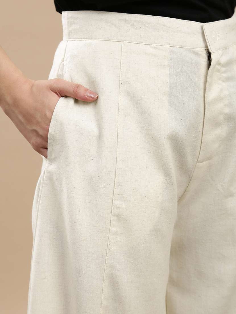 women solid mid rise peg trouser - 22143815 -  Standard Image - 4