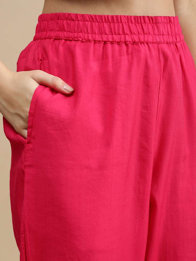 women solid mid rise straight trouser - 22143818 -  Standard Image - 4