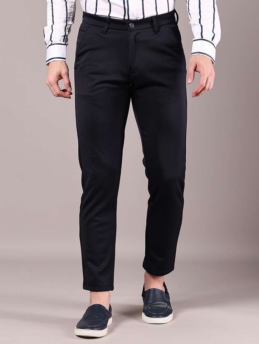 men solid mid rise chinos casual trouser - 22143825 -  Standard Image - 1