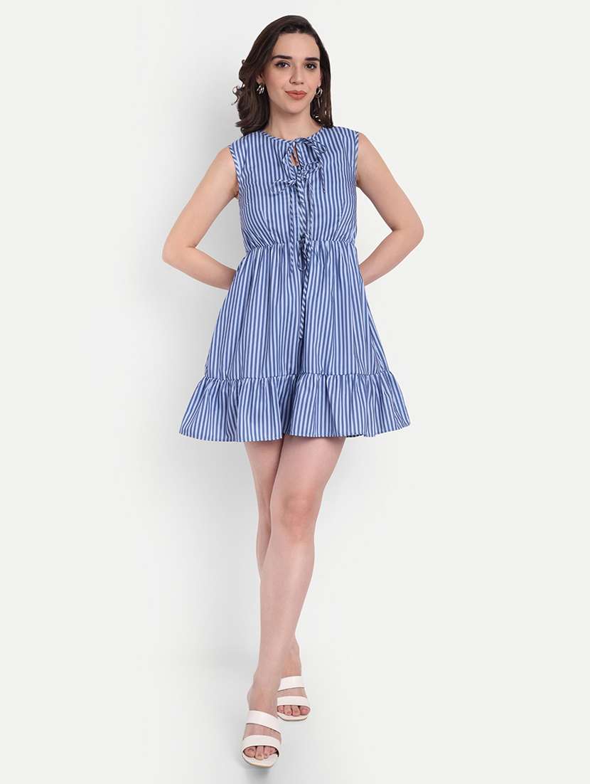 women striped sleeveless tiered dress - 22143943 -  Standard Image - 1