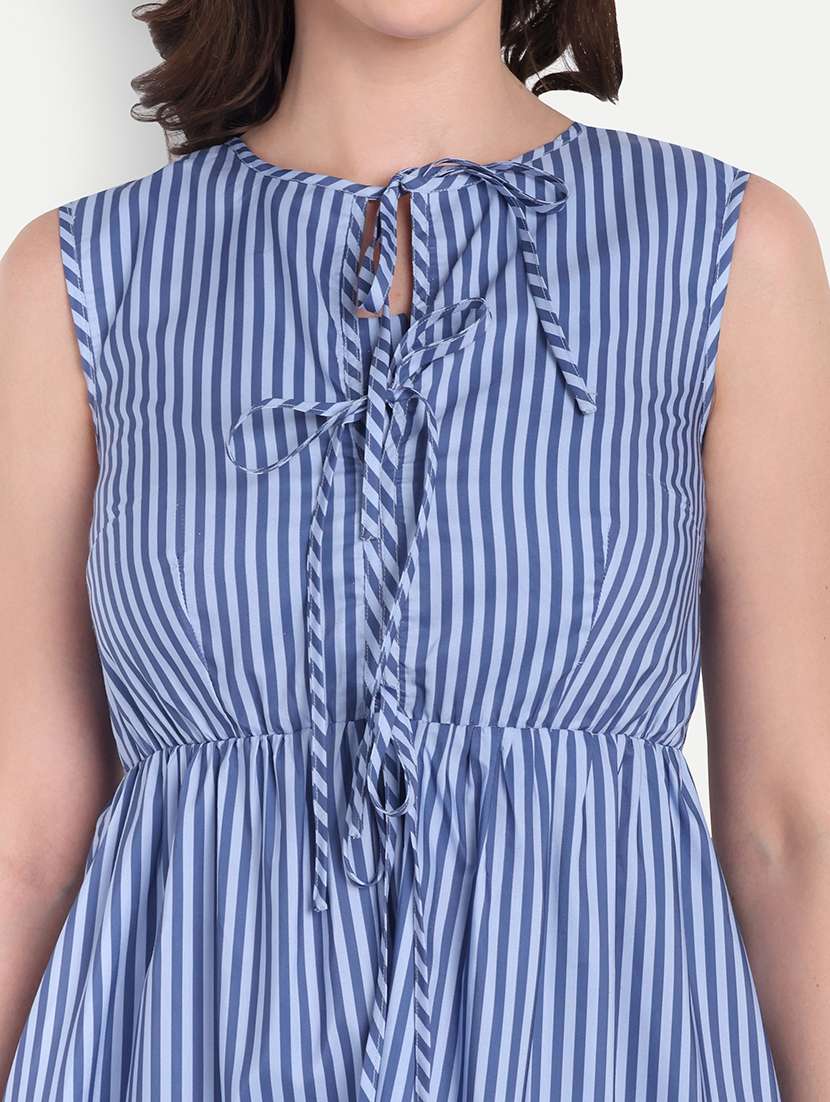 women striped sleeveless tiered dress - 22143943 -  Standard Image - 4